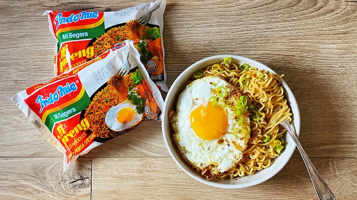 Indomie noodles are the second most popular food in Indonesia, after rice.