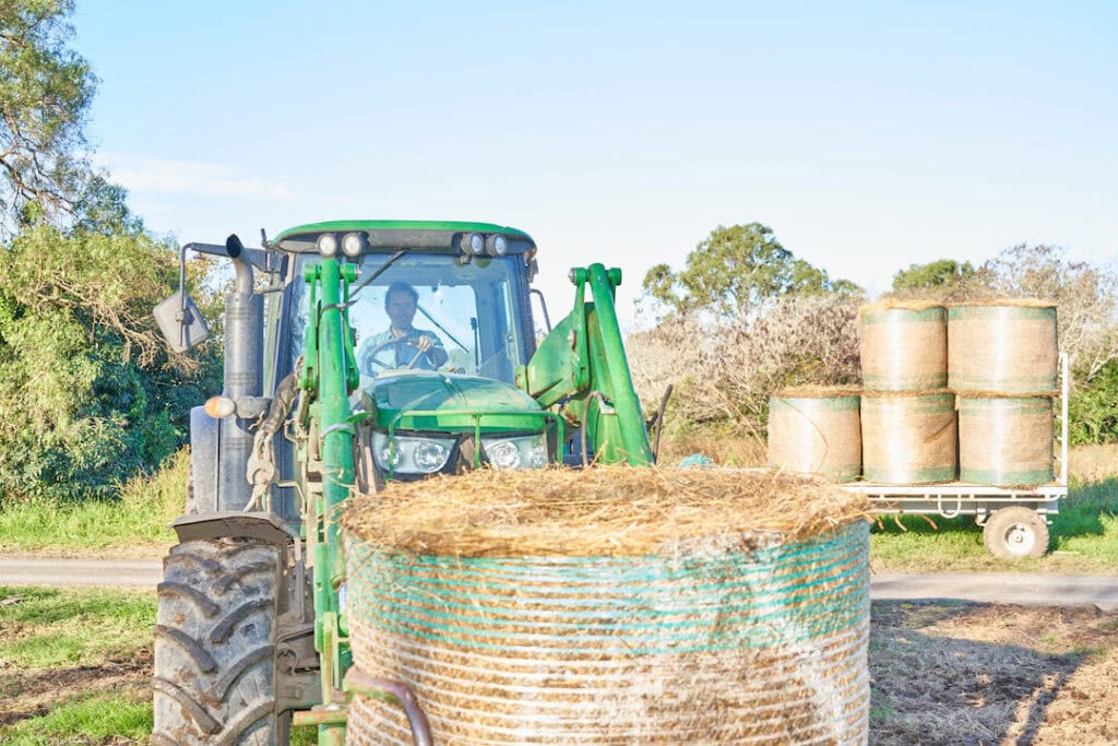 Henry in a tractor