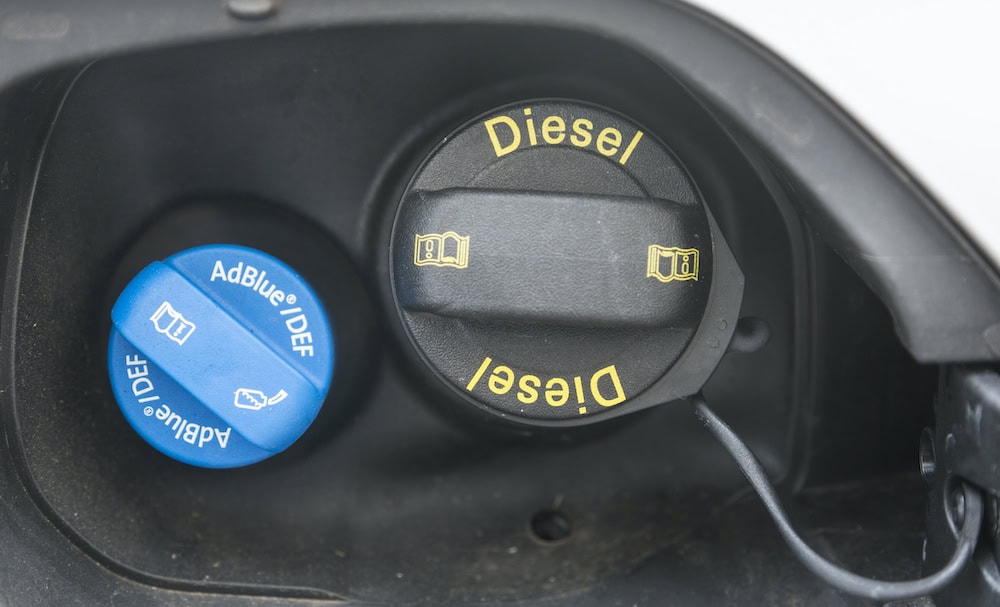 Diesel and AdBlue filler caps