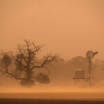 A dust storm driven by strong wind in the Central West.